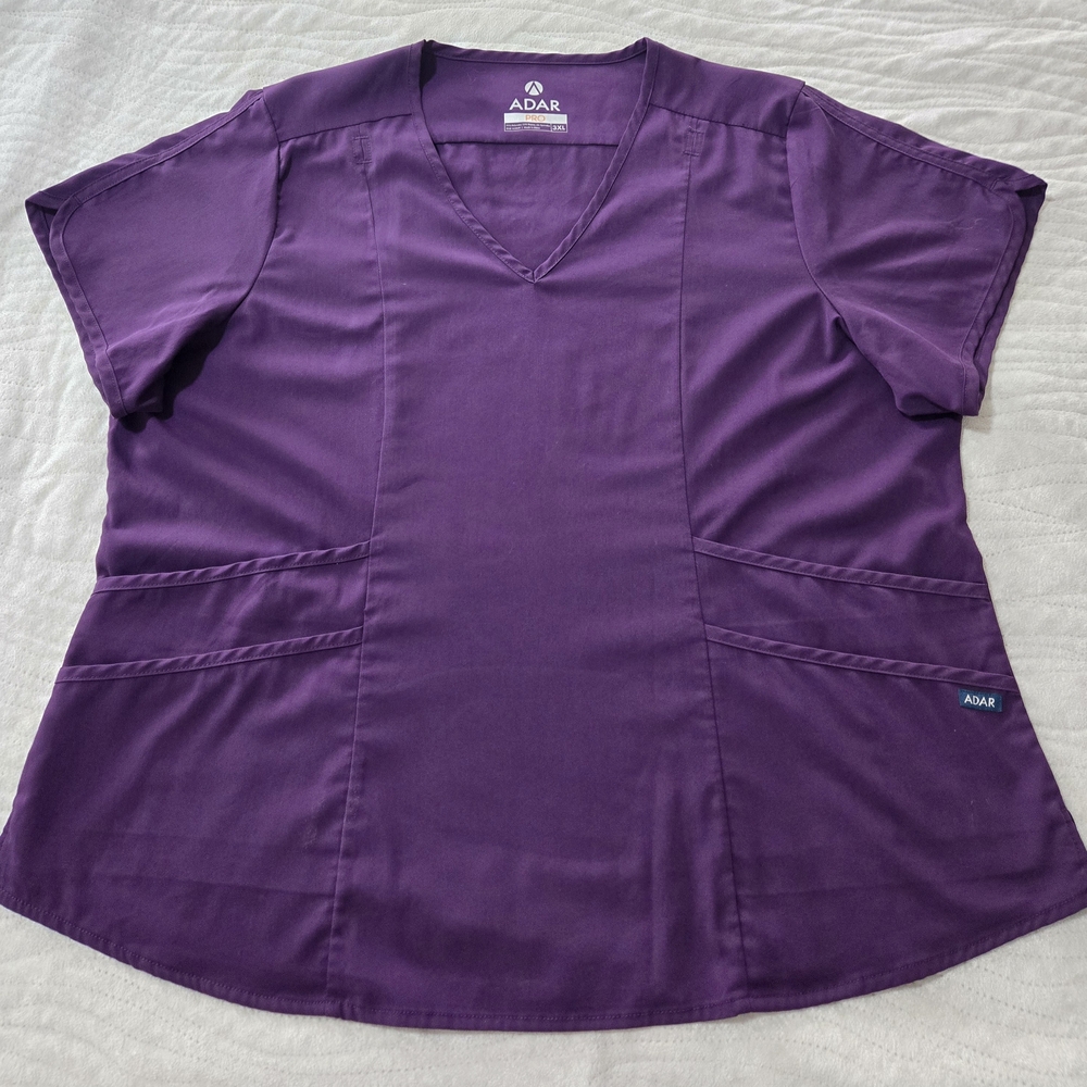 Adar Women's Deep Purple Scrub Set